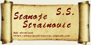 Stanoje Strainović vizit kartica